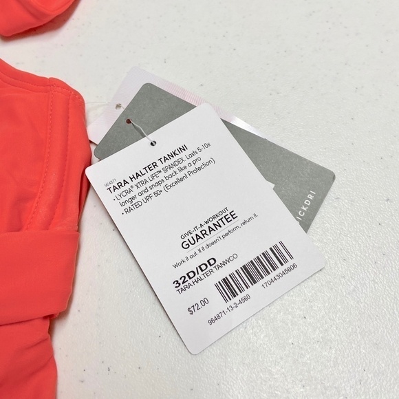 Athleta Tara Halter Tankini Swim Suit Top Coral - Picture 4 of 7